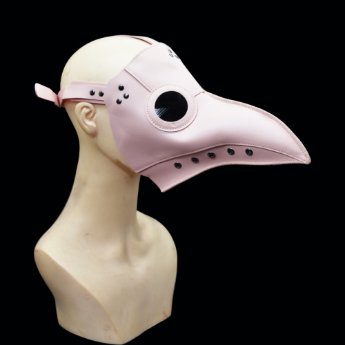 Máscara de couro com bico de pássaro Plague Doctor