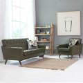 Sofá de sala de estar de couro retro em combinação