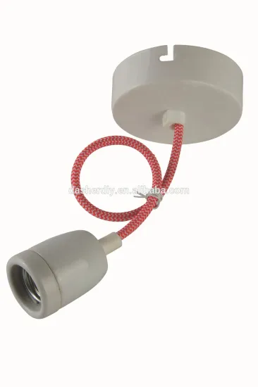 E27 / E26 CE ceramic pendant lamp / lighting with plastic / metal canopy