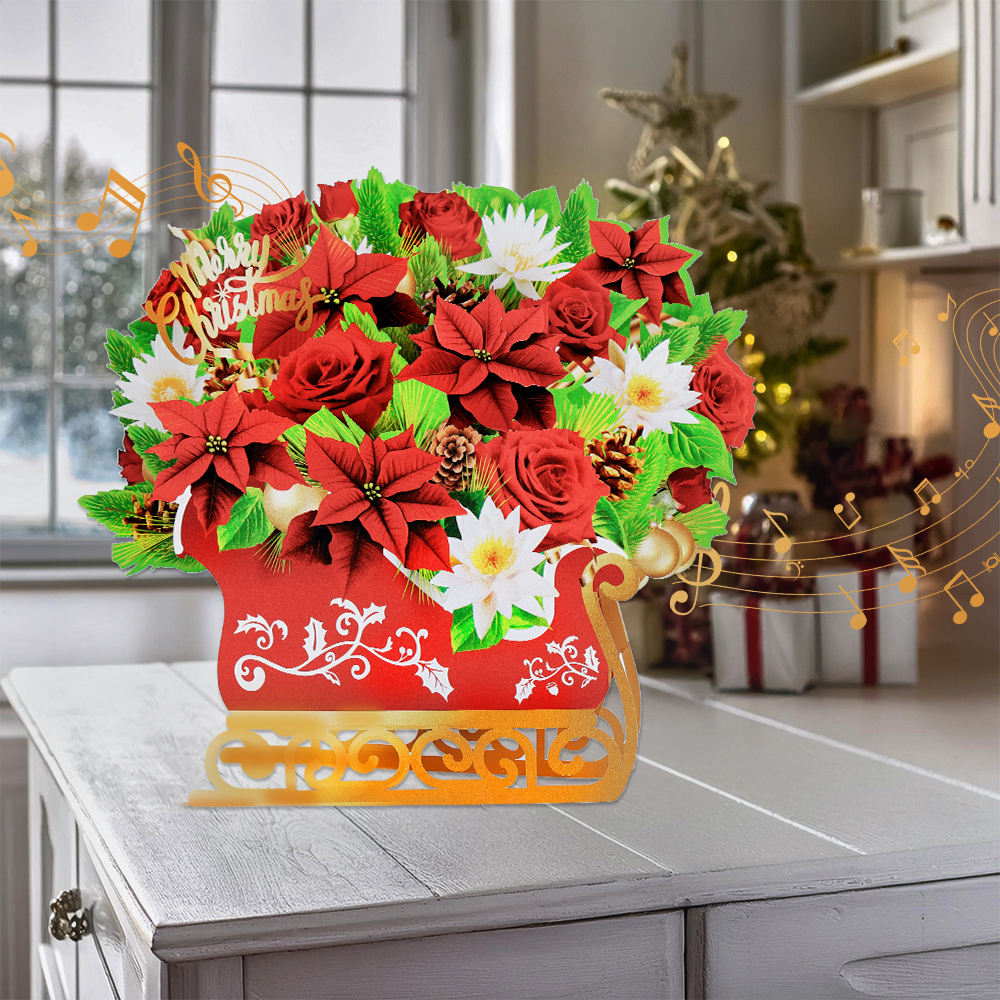 christmas bouquet greeting card