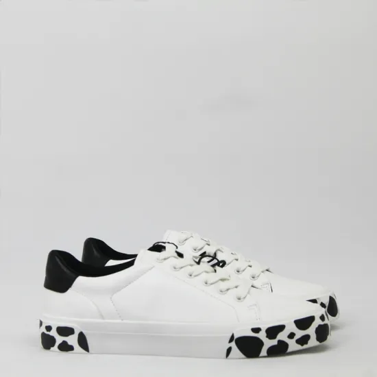 2021 dairy cow bottom design white lady shoes