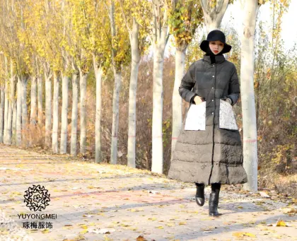 White goose women thickened knee down coat