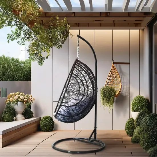 Durable Weather-Proof Hammock Wicker Swing Chair for Outdoor and Indoor Use