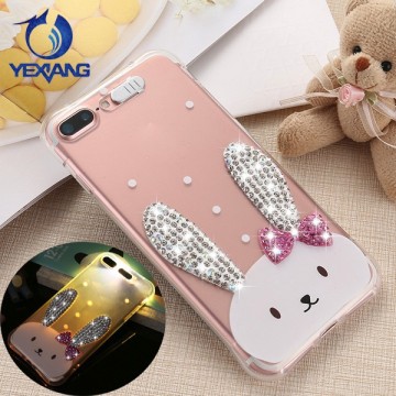wholesale price bling diamond clear tpu cover for samsung j7 light up case