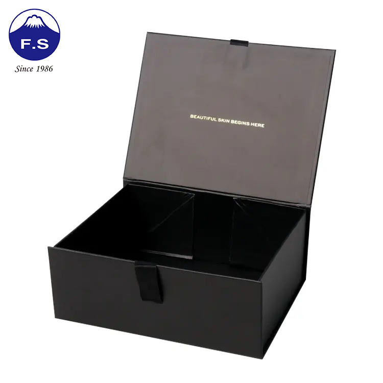 Customized Logo Golden Foil Matt Finish Folded Gift Box