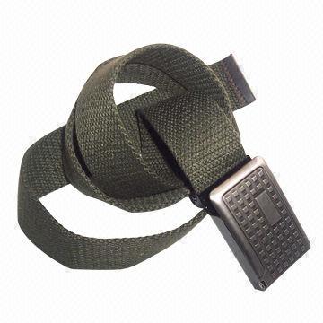 3.8cm Men's Webbing Belt, Made of Woven Webbing, with Fashionable Buckles