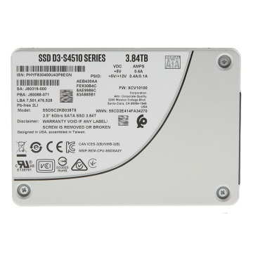 3,84 To D3-S4510 S4510 SSD pour une utilisation de l'entreprise: SSD interne à haute performance avec une technologie TLC 3D2 et un chiffrement AES 256 bits