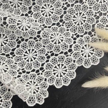 Milky Yarn Flower Pattern Chemical Lace Embroidery Fabric