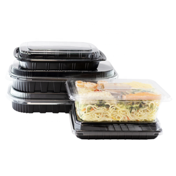 Wholesale Clear High Quality Food Grade RPET Rectangle Plastic Salad Lid Box Containers