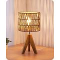 Wood Tripod Bedside Table Lamp