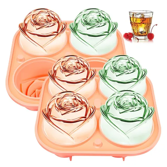 Rose Silicone Wine Chiller Ice Mold: Easy Demoulding and Customizable Ice Cube Tray