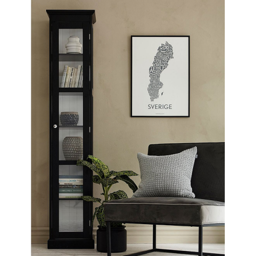 Vitrina Curio, vitrina de cristal, estantería alta