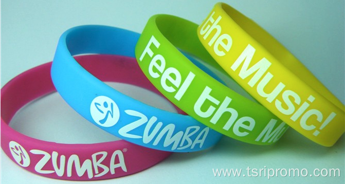 Promotional Silk screen silicone wristband