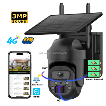 4G Solar Powered 3MP PTZ Surveillance Camera - Ubox Low Power Outdoor Security CCTV