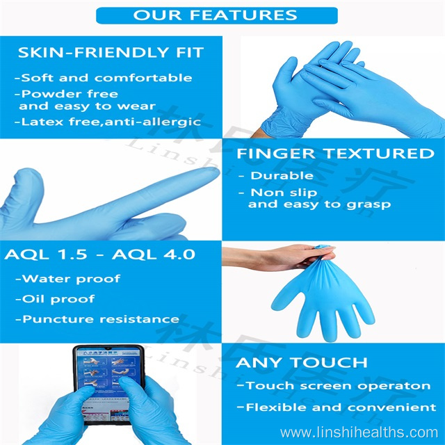 Free Sample NBR latex medical gloves In stock