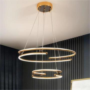 Minimalist Two Circle Iron Lamp for Creative Dinner Room and Living Room Pendant Lighting