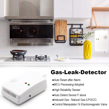 Gas Leak Sensor Natural Gas Alarm Combustible Methane Butane Propane Gas Detector Warning Kitchen Household Safety Alarm EU plug