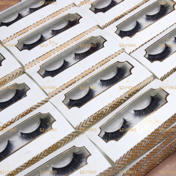 Private Label Custom Wholesale Full Strip 3D Mink Lashes with Eyelash Packaging Box