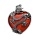 Red Jasper Heart Antique Silver Dragon Gemstone Pendant (32x42mm) for DIY Making Jewelry