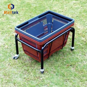 Powder Coating Supermarket Metal Shopping Basket Holder