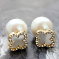 Boucles d&#39;oreilles en perles blanches Stud Wholesale