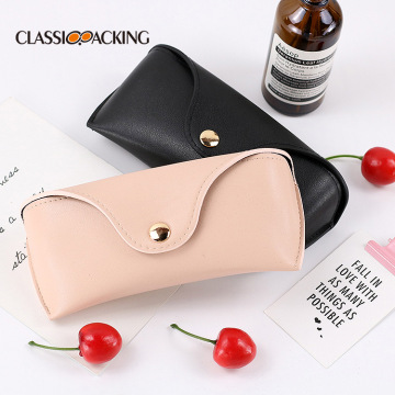 2024 New Design Soft Pink PU Leather Eyewear Case
