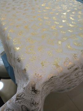 HOT wholesale PU golden tablecloths with backing fabric