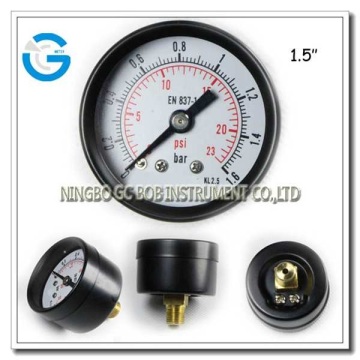 Back mounting natural gas pressure gauge