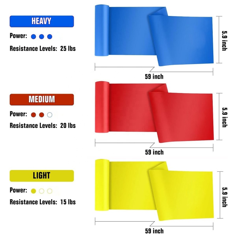 Elastic Stretching Yoga Therabands: Home Gym Exercise Bands for Fitness and Physical Therapy