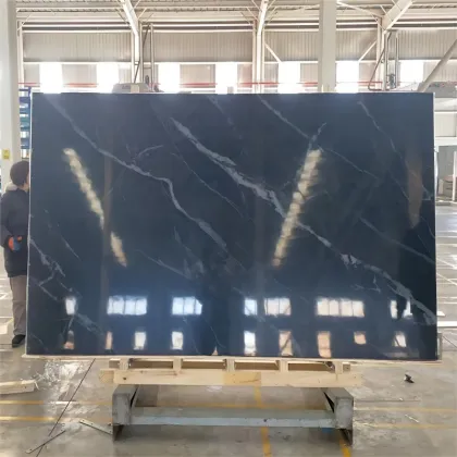 TAITAN Black Polished Sintered Stone Ceramic Tiles for Flooring & Wall