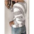 Women`s Fashion Long Sleeve Striped Knitted Sweater