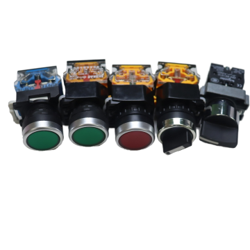 LA38-11PN CNTD Button, 22mm, Flat Head, Self-Reset, Jog Self-Locking ZS Power Switch