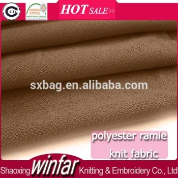 Winfar Textile Plain Dyed Soft Knit Polyester Spandex Ramie Scuba Fabric Thick