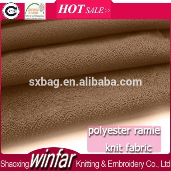 Winfar Textile Plain Dyed Soft Knit Polyester Spandex Ramie Scuba Fabric Thick