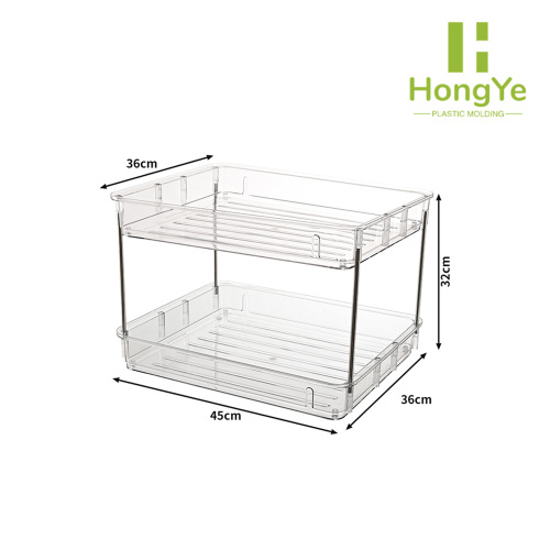 Estante de almacenamiento de cosméticos de plástico de gran capacidad de 2 niveles