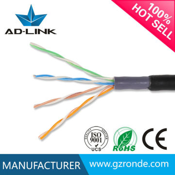 Black color 24/26 awg outdoor cat5e cable utp