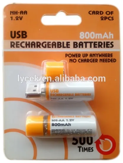 Durable 1.2v Ni-mh dry USB rechargeable Battery