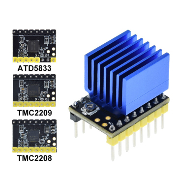 TMC2208 TMC2209 ATD5833 V2.0 Conducteur de moteur pas à pas avec dissipateur thermique - 2,5A 256 Subdivision pour l'impression 3D silencieuse