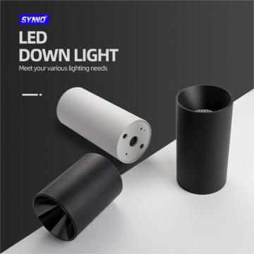 Foco LED Downlight montado en superficie de color blanco negro