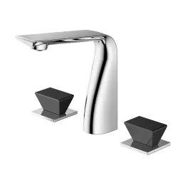 Three-Hole Rim-Mounted Bath Mixer with Hand Shower