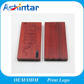 Natural Wood Power Supply 12000mAh Wood Power Bank with Customed Logo
