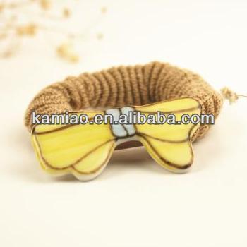 2014 plastic ponytail holders elastic band hair extensions teenage hair bows