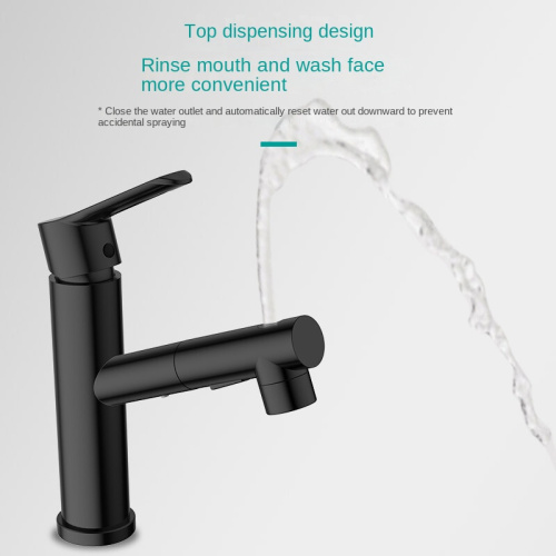 Matte Black Luxury Hot Cold Three-Function Basin Faucet