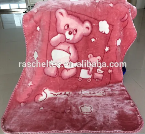 100% Polyester Classic Raschel Baby Blanket