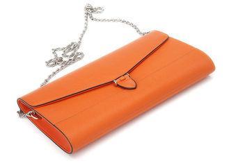 Fashion Orange Leather Envelope Clutch Bags with Microfibre