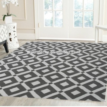 polyester black and white striped carpet hand tufted