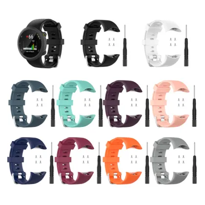 Silicone Rubber Watch Strap Replacement for Garmin Forerunner 45/45S