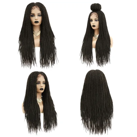 X-TRESS Double Braids Synthetic Braided Wig Middle Part Ponytail Long Braiding Hair Wigs With Baby Hair For Women Glueless Wig