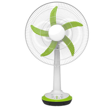 18 Inch Dual Battery AC/DC Portable Rechargeable Solar-Powered Cooling Fan with LED Light