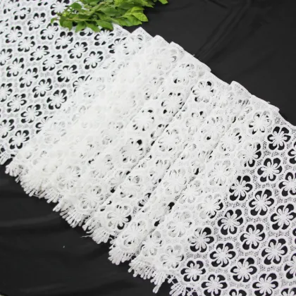 fancy flower design embroidered trims and borders